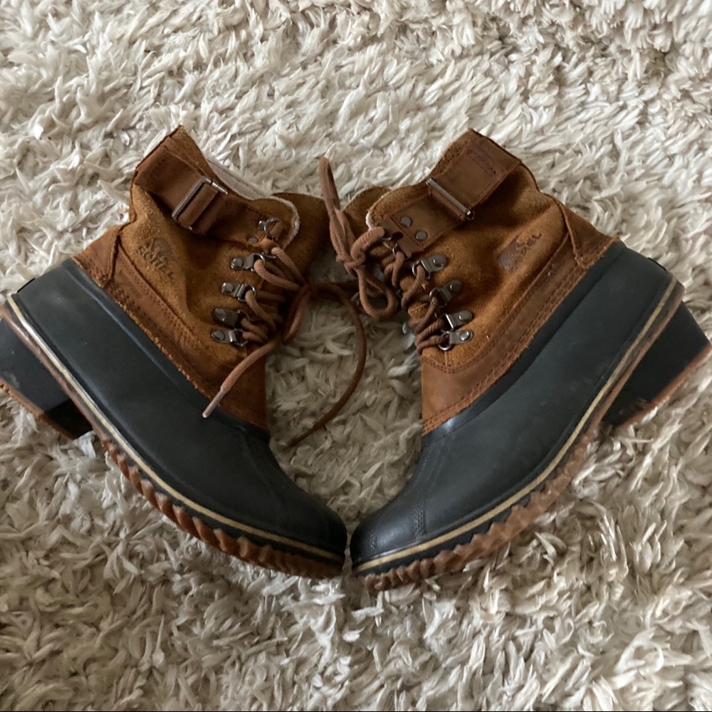 SOREL WOMENS SLIMPACK LACE DUCK BOOT Sz 8 Rust